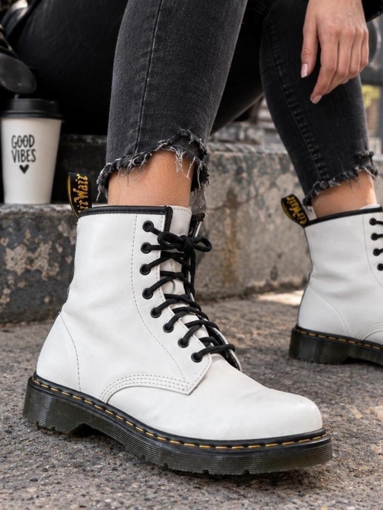 Dr. Martens Shoes - Dr. Martens White and Black Leather Boots